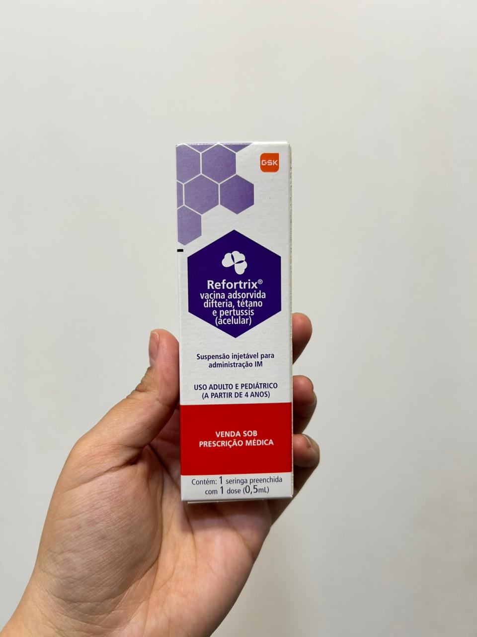 Embalagem da vacina dTpa (difteria, tétano, coqueluche)